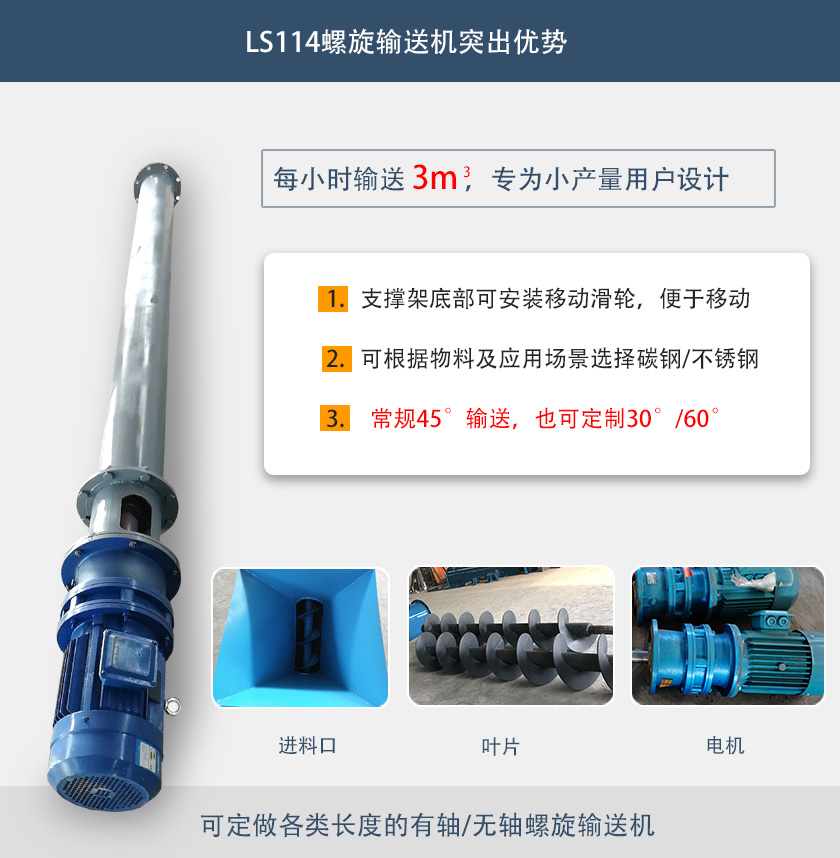 LS114螺旋輸（shū）送（sòng）機突出優勢