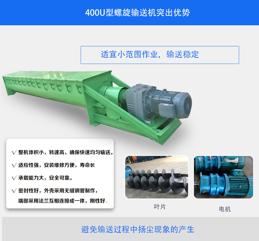 400U型螺旋輸送（sòng）機突出優（yōu）勢