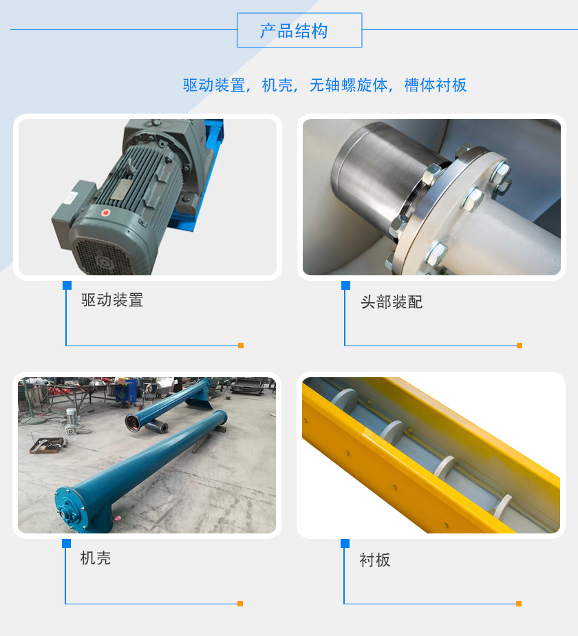 WLS300無軸螺旋輸送機細節與結構