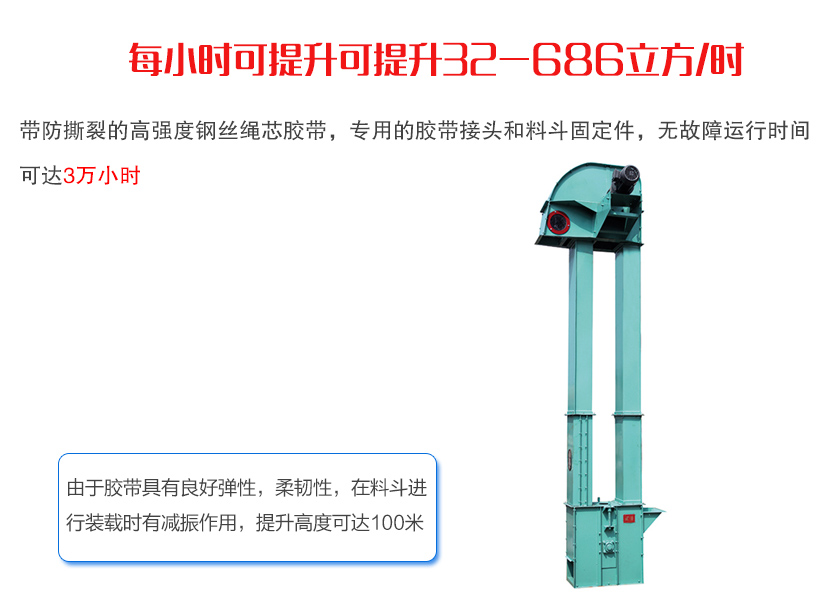 TG係列膠帶鬥式提升機適用物料特點